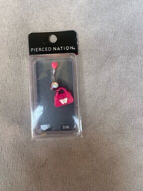 Pierced Nation Hot Pink Purse Dangle Belly Ring